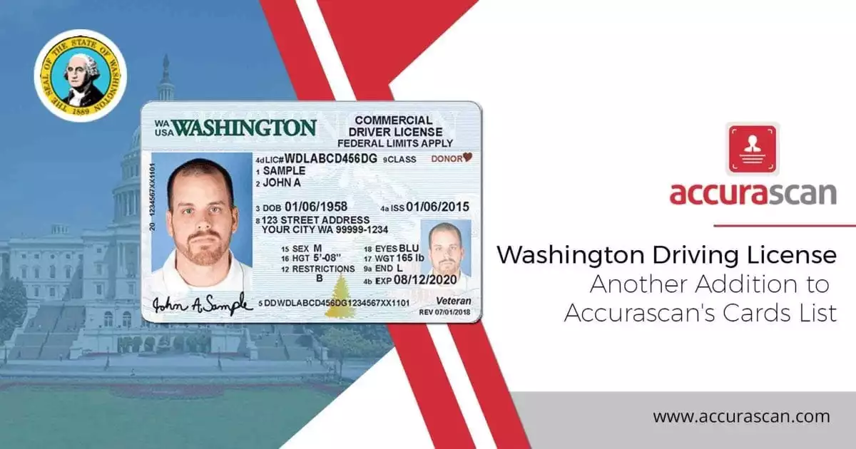 Washington Driving License – Another Addition to Accurascan’s Cards List